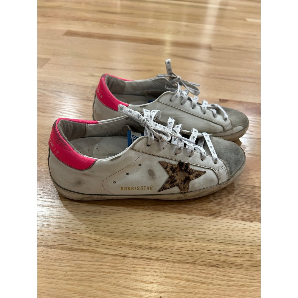 Golden Goose Super-Star Sneakers Women 37 White Pink Leopard Streetwear